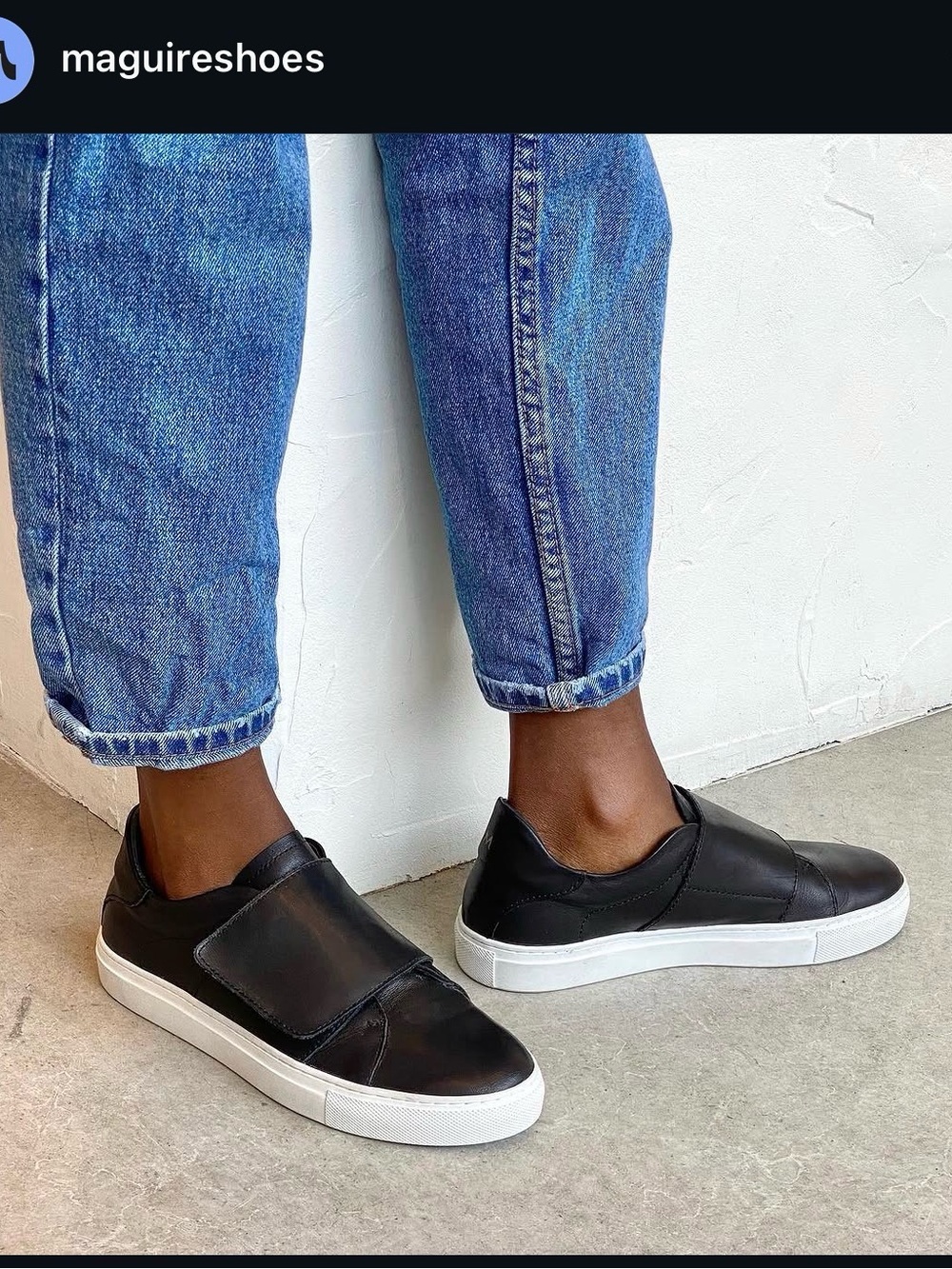 Maguire Treviso Black Leather Slip-On Sneakers with White Sole
